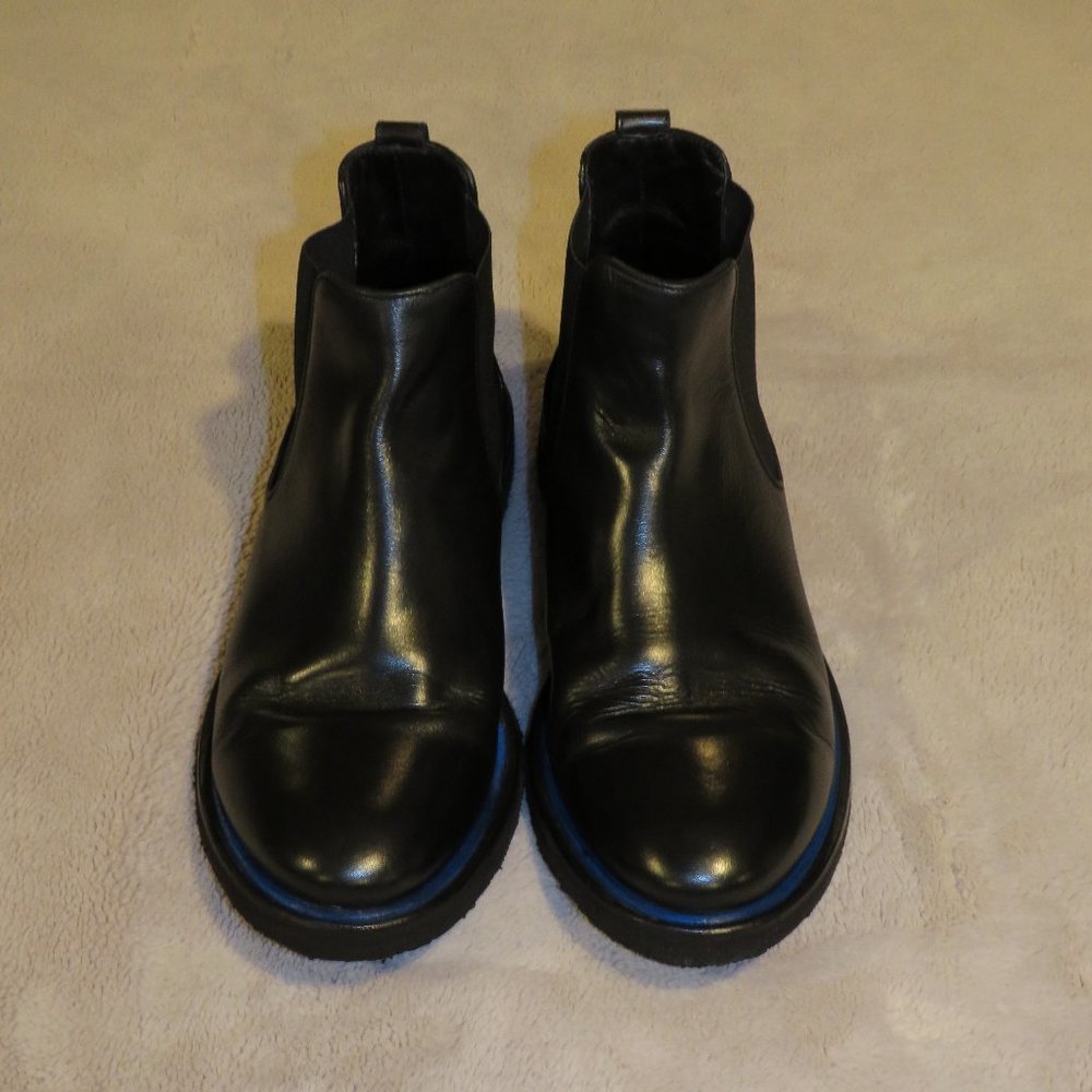 Agnes B Homme Black Leather Chelsea Boots Size 8.5